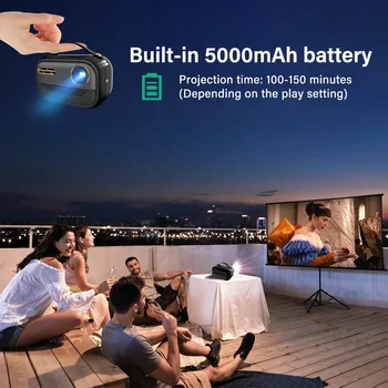 Everycom D023 OEM, ODM portatīvie mini 4K led bezvadu projektors ar Android wifi sync akumulators