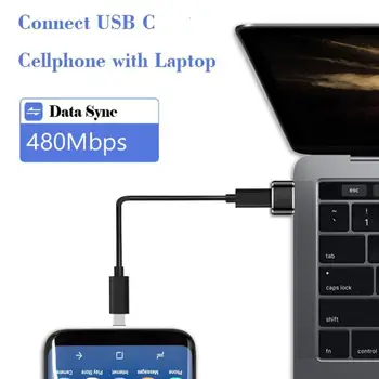 Praktiski Savienotājs Ērta ātrgaitas Melnā krāsā-C Female USB Vīriešu Adapteri Converter Adapteri Portatīvo