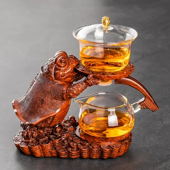 Radošā Automātiska Tējkannas Tējas Infuser Magnētisko Ūdens Novirzīšanu karstumizturīga Kungfu Tējas Dzeršanas Ķīnas Stikla Tējas Komplekts Tējas Padarīt