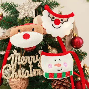 Ziemassvētki Suņu Galvas Apsējs 3 Stili Ziemassvētku Pet Kombinezoni Ar Krūšdaļu Lint Bezmaksas Saģērbt Delikāts Elk Sniegavīrs Ziemassvētku Suņu Galvas Apsējs Šalle Dekori