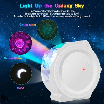 Bezmaksas LOGO Galaxy Zvaigžņotām Projektoru Balss vadību, USB Uzlādējams LED Mēness Miglājs Nakts Zvaigžņu Gaismas Telpa, Projektors, Galaxy
