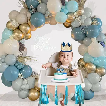 Zilās Baloni Vainags Arku Komplekts Dzimšanas Dienas Svinības Dekors Bērniem Zēns Baby Dušas Lateksa Balonu Dekori Kāzām, Dzimšanas Dienas Svinības Piegādēm