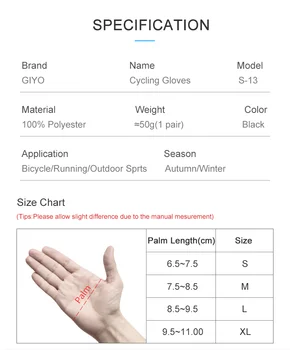 GIYO Touchscreen Cimdi Ziemas Āra Sporta Siltuma Cimdi Vīrietis Sieviete MTB Cimdi Pilnu Pirkstu, Motocikls, Velosipēds, Velosipēdu Aprīkojums