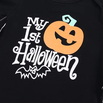 Jaunu Cosplay Jaundzimušo Bērnu Halloween Skeleta Kostīms Galvaskausa Romper Uzstādīt Jumpsuit + Cepure Zīdainim Bērnu Bodysuit Zēniem Meitenes 2 Gab.