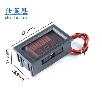 Automātiskās identifikācijas 12V-84V ciparu displejs akumulatora baterijas sprieguma mērītājs sarkans/zaļš/zils