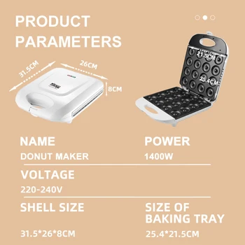 Elektriskā Panna Donut Cepumu Kūka Maker Multibaker Virtuves Iekārtas Ražošanas Mašīnas Multicooker Bakeware Cepšanai