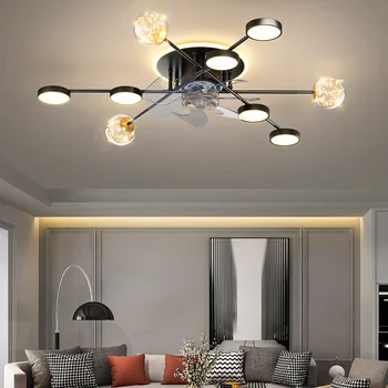 Lustras Gaismas Jaunu 2023 Dzīvojamā istaba dekoratīvās led griestu Kulons lampas, ventilatora guļamistaba griestu ventilators ar led un kontroles apgaismojums