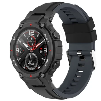 Dubultā Krāsu Silikona Siksna Huami Amazfit T-Rex 2 Smart Watch Band Aizstāt Aproce Par Xiaomi Amazfit T-Rex Pro Trex Correa