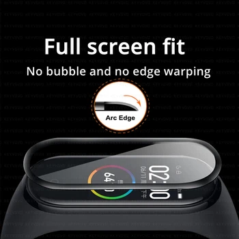 10D Plēves Stikla Xiaomi Mi grupa 4 5 6 Ekrāna Aizsargs Miband 6 5 Smart Watchband Pilna seguma Gadījumā Siksniņu Rokassprādze