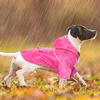 Ūdensizturīgs Suns Lietusmētelis Atstarojošs Suņu Apģērbu Francijas Hoodies Jumpsuit Lietus Mēteļus Mazs Vidējs Liels Suņi Chihuahua Pitbull