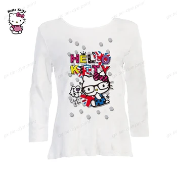 Hello Kitty Multfilmas 3D Iespiesti Sieviešu T-Krekls Rudens Jaunas garām Piedurknēm T-Krekls Sieviešu Modes Apģērbu Personības Harajuku Augšu