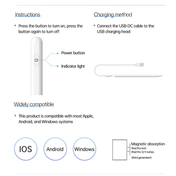 Irbulis Aktīvo Capacitive Pildspalva ar Magnētisku Adsorbcijas Sensitive Touch Gluda Rakstīšanas Pildspalva Tālrunis Planšetdatoru iPad Mini iPad Pro