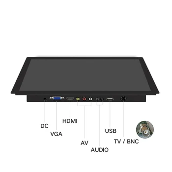 Rūpniecības LCD Displejs Ar 12v DC VGA USB interfeisu Touch Pretestības Touch Screen Monitoru, pēc Izvēles Izmēra
