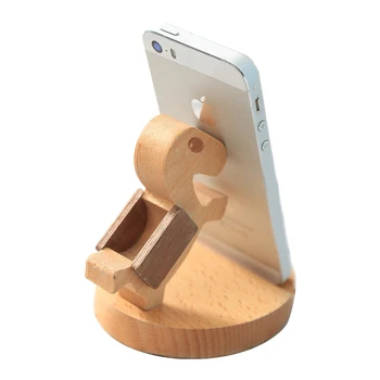 Radošas Koka Mobilā Tālruņa Turētājs Darbvirsmas Slinks Turētājs Universal Mini Displejs Apdare Stāvēt par Tālruni, Tabletes Piederumi