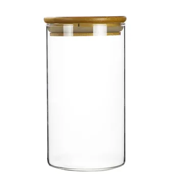 500-1000ml Caurspīdīga Stikla Tvertne, Virtuvē Pārtikas Uzglabāšanas trauks ar Vāku Kafijas Pupiņu Tēja Cukura Burkā