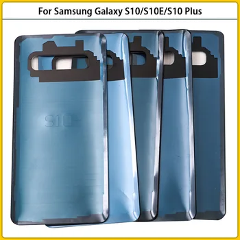Jaunā Samsung Galaxy S10 / S10 Plus G973 G975 Akumulatoru Atpakaļ Vāciņu Stikla Paneli S10E Aizmugurējās Durvis Mājokļu Gadījumā Kameras Objektīvs Aizstāt