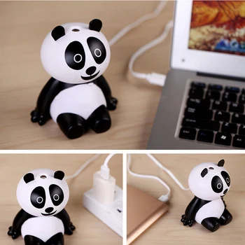 Karikatūra Panda USB Gaisa gaisa mitrinātāju Mājās Ultraskaņas Darbvirsmas Migla Maker Fogger Mini Office Gaisa Attīrītājs