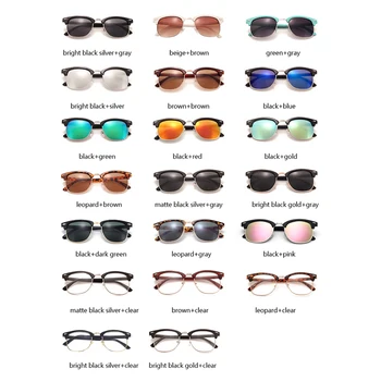 OVOYAN 2023 Pusē Metāla Saulesbrilles Sieviešu Zīmola Dizaineru Brilles Sievietēm Atstarojošs Spogulis Brilles Modes Classic Gafas Hombre
