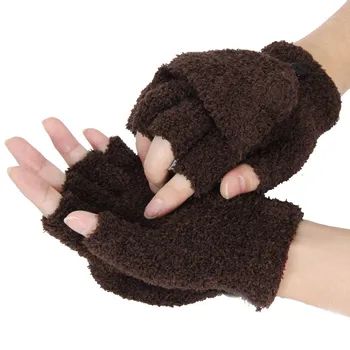 Ir 2021. Ziemā Silts Sabiezējums Vilnas Cimdi Adīti Flip Fingerless Elastīgu Pakļauti Pirkstu Biezi Cimdi (Pirkstaiņi Vīrieši Sievietes Cimdu