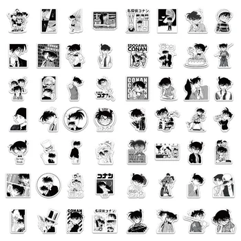 60Pcs Melna Balta Anime Uzlīme JOJO Uzlīmes Konans Uzlīmes Karikatūra Uzlīmes Skolas Piederumi Klēpjdatoru Telefonu Gadījumā Dekori