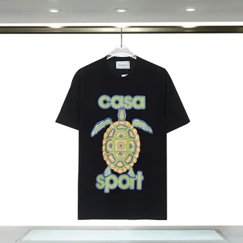 Liels Bruņurupucis Drukāt KASABLANKA T Krekls Vasaras Vīrieši Sievietes Augstas Kvalitātes Hawaii Tenisa Klubs, T Krekls, t-veida, Top Gadījuma