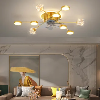 Lustras Gaismas Jaunu 2023 Dzīvojamā istaba dekoratīvās led griestu Kulons lampas, ventilatora guļamistaba griestu ventilators ar led un kontroles apgaismojums