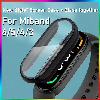 10D Plēves Stikla Xiaomi Mi grupa 4 5 6 Ekrāna Aizsargs Miband 6 5 Smart Watchband Pilna seguma Gadījumā Siksniņu Rokassprādze