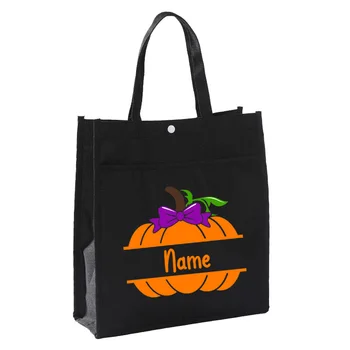Halloween Tote soma, Personalizētu Halloween soma, Audekls Tote Halloween soma Ražas Soma Triks vai Ārstēšanai Soma