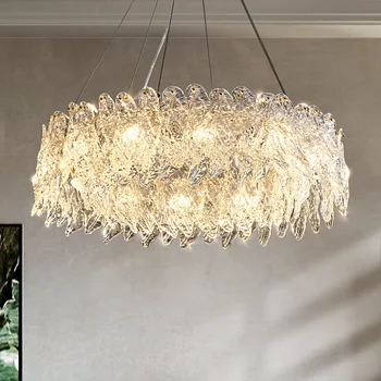Franču gaismas luksusa stikla lustra mājas interjera dekorēšana guļamistaba vienkārši dzīvo ēdamistaba Gaismas Karājas lampas